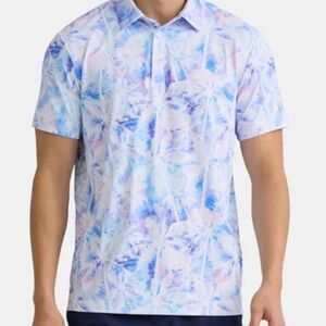 Birdie Bound Golf Polo size Large Pastel Tropical Performance New